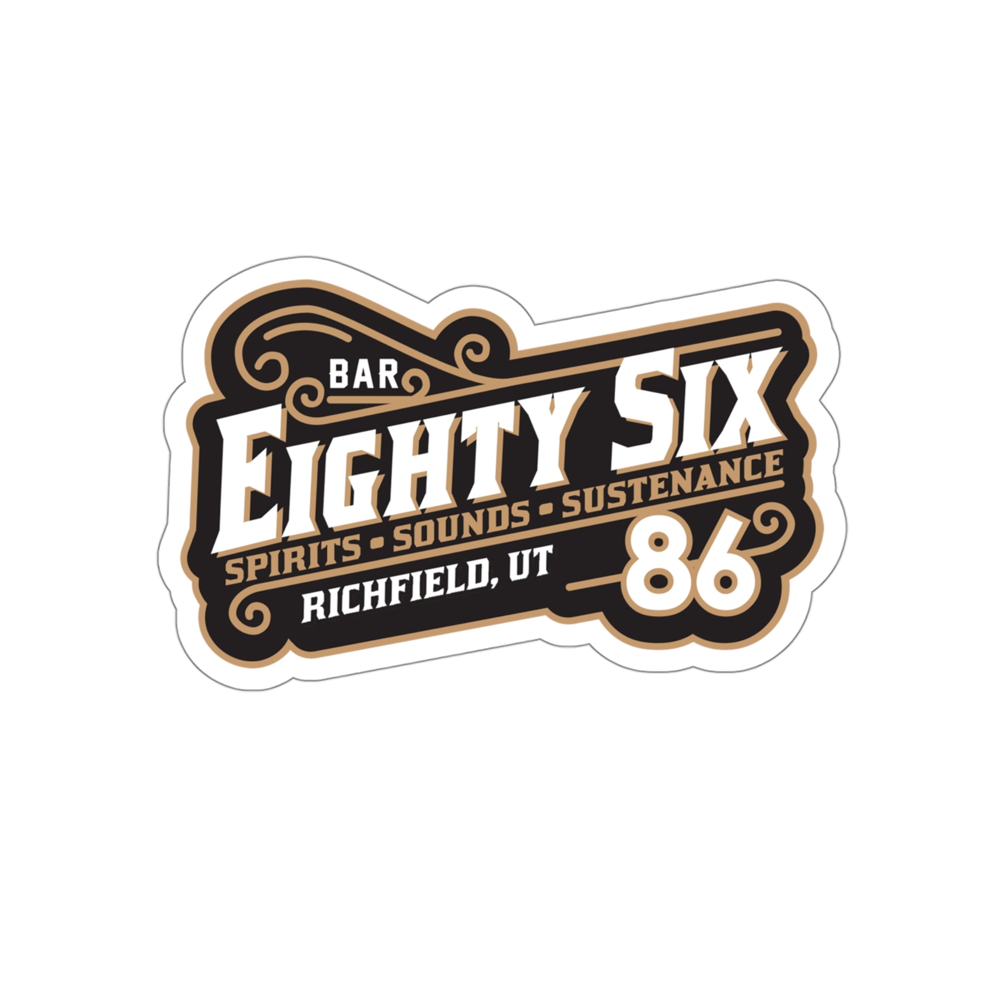 Die-Cut Bar Eighty Six Logo Sticker – BAR 86 Merch